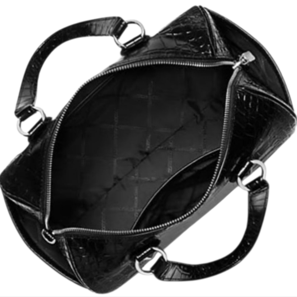 Michael Kors Grayson Crocodile Embossed Leather Satchel Black NWT - Picture 9 of 11